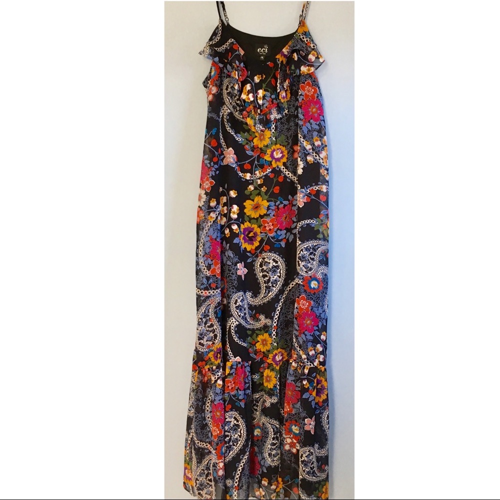 NWOT eci New York floral maxi dress XL